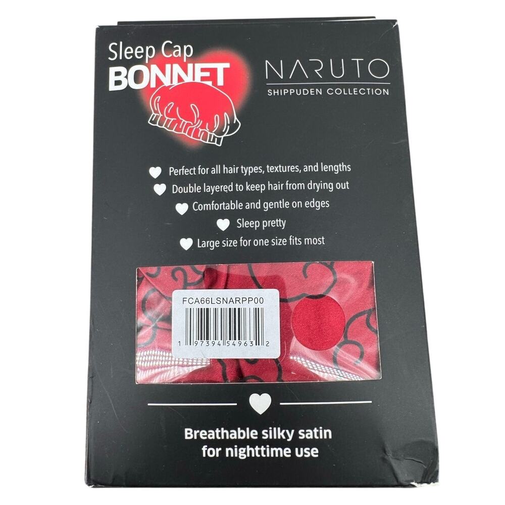 NARUTO Sleep Cap Bonnet Reversible Breathable Silky Satin OS Fits Most